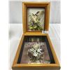 Image 1 : Vintage Shadow Box With Corsage Etc., Plus Picture Frame With Toll Art Hummingbirds