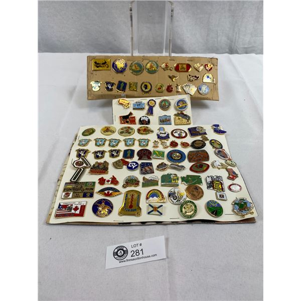 Box Containing Approx. 90 Souvenir Pins