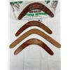 Image 2 : Lot Of 4 Australian Boomerangs With Throwing Instructions, Aboriginal Art Design, Great Entertainmen
