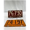 Image 1 : 1946 And 1947 Saskatchewan License Plates, Nice Shape