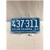 Image 1 : 1963 British Columbia License Plate, Has Been Repainted