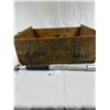 Image 1 : Vintage Wooden Crate With Bike Pump And Paper Label