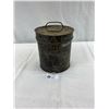 Image 1 : Vintage Antique Metal Round Storage Container/Lunch Box, Military?