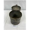 Image 2 : Vintage Antique Metal Round Storage Container/Lunch Box, Military?