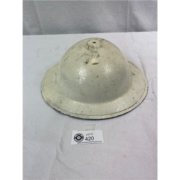 Vintage White Military Helmet Used In Africa And Also By Fire Brigades WW2