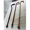 Image 2 : Nice Lot Of 3 Walking Canes, 2 Wooden