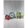 Image 1 : Vintage Pepsi Bottle Carrier With Bottles And Wall Clock