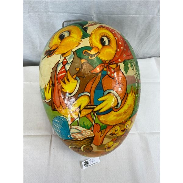Large Vintage Easter Egg with Easter Toys Inside.