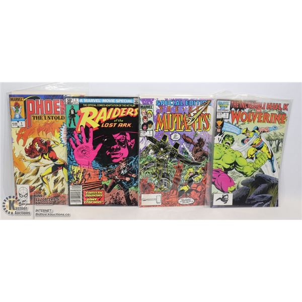 FOUR VINTAGE NO1 MARVEL COMICS HULK/WOLVERINE,