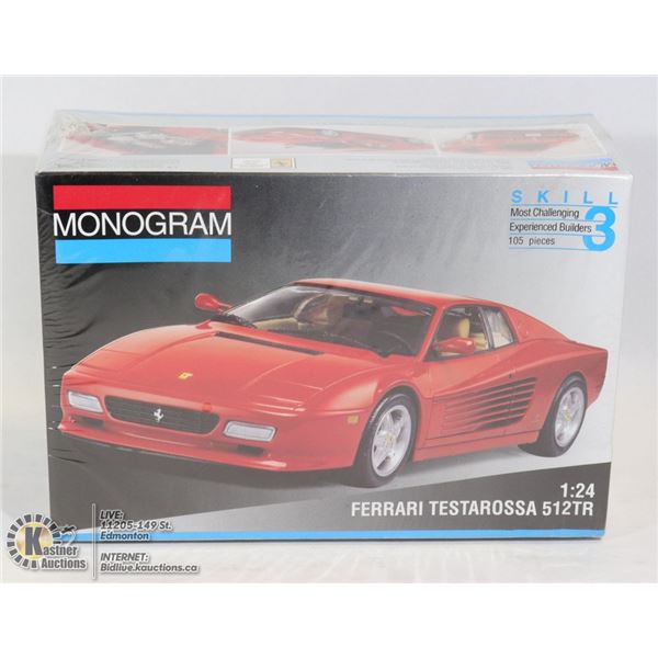 SEALED MONOGRAM FERRARI TESTAROSSA  1:24 SCALE