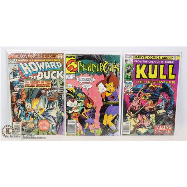3 ASSTD VINTAGE MARVEL COMICS KULL, HOWARD THE