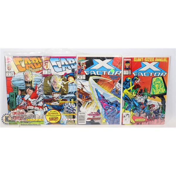 4 VINTAGE COMICS. 2X XFACTOR & 2X CABLE COMICS