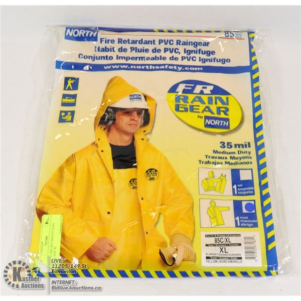 NORTH FIRE RETARDANT RAIN GEAR SIZE XL