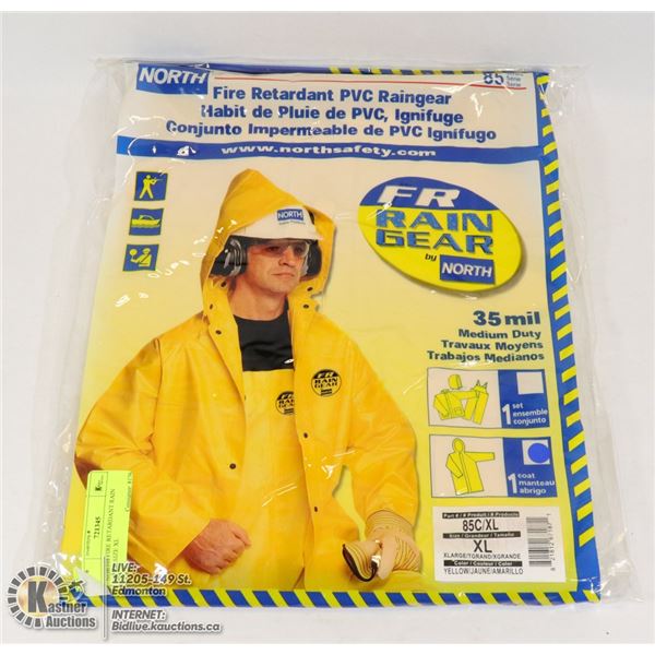 NORTH FIRE RETARDANT RAIN GEAR SIZE XL