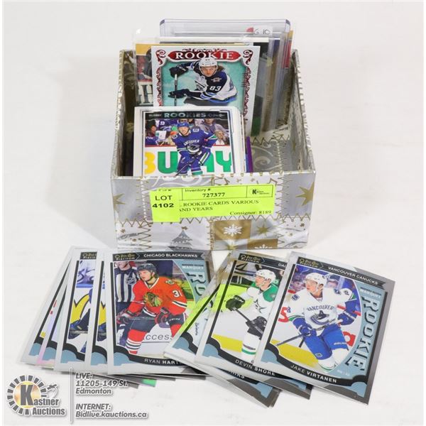 70 NHL ROOKIE CARDS VARIOUS SETS AND YEARS