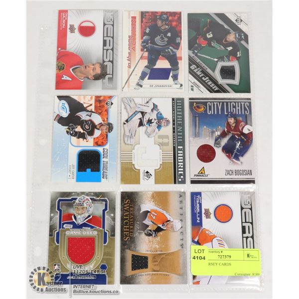 9 NHL JERSEY CARDS
