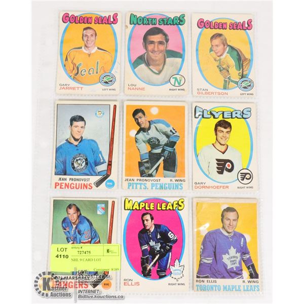 1970S OPC NHL 9 CARD LOT