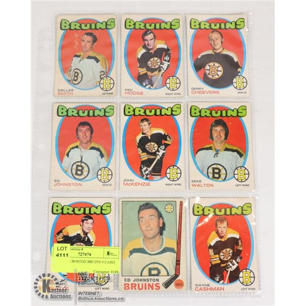 1970S OPC BOSTON BRUINS 9 CARD NHL LOT