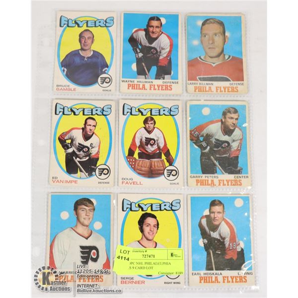 1970S OPC NHL PHILADELPHIA FLYERS 9 CARD LOT