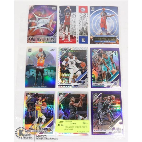 NBA 2019 DONRUSS OPTIC INSERTS AND VARIATIONS