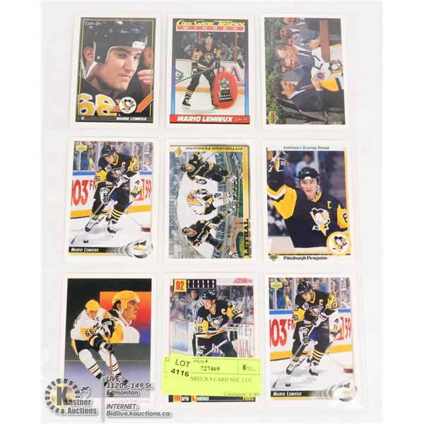 MARIO LEMIEUX 9 CARD NHL LOT