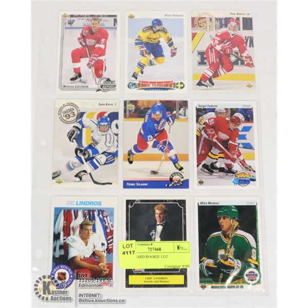 NHL 9 CARD ROOKIE LOT