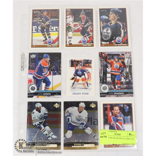 EDMONTON OILER NHL 9 CARD LOT
