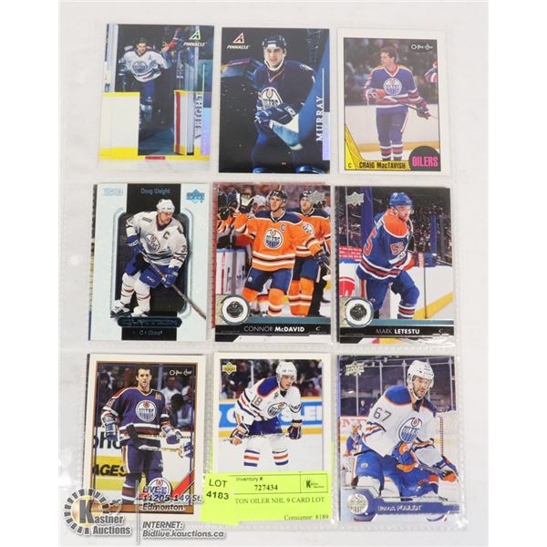 EDMONTON OILER NHL 9 CARD LOT