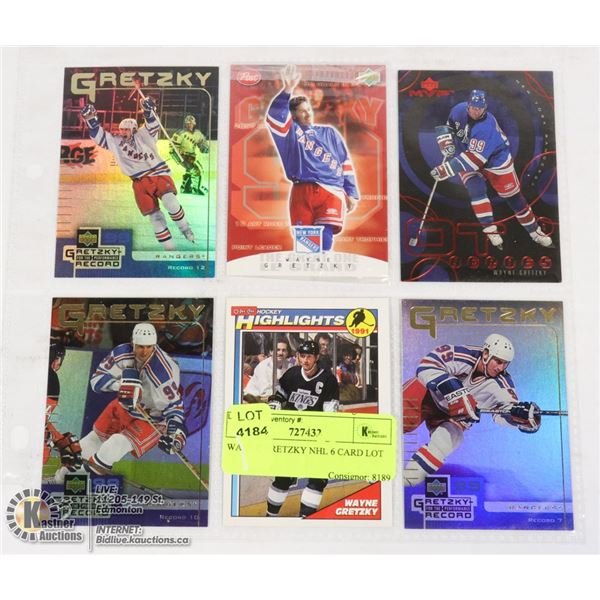 WAYNE GRETZKY NHL 6 CARD LOT