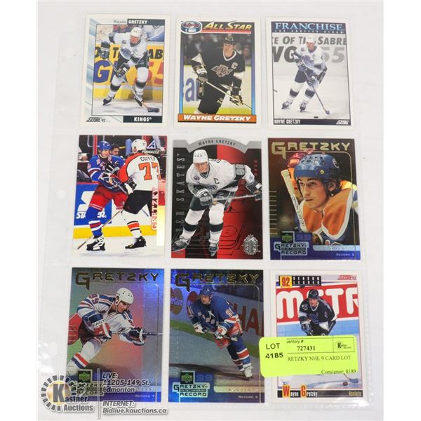 WAYNE GRETZKY NHL 9 CARD LOT