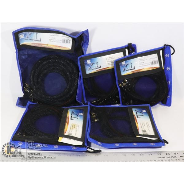 BOX OF RCA CABLES VARIOUS LENGTHS