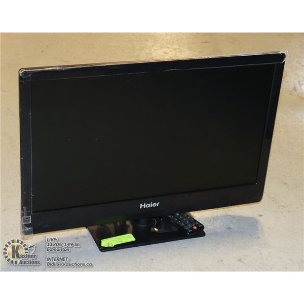 HAIER 21.5" LED TV WITH 2 HDMI PORTS, INCLUDES RE