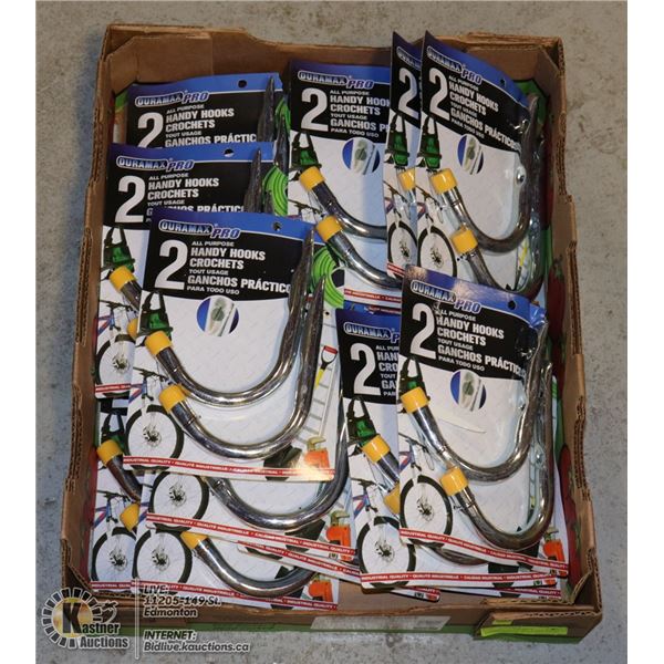 LARGE FLAT OF WALL MOUNTED HANDY HOOKS