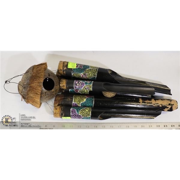 LARGE COCONUT BIRDHOUSE AND CHIMES MADE IN