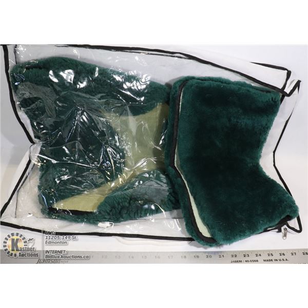 GREEN SHEEP SKIN SEAT PADS