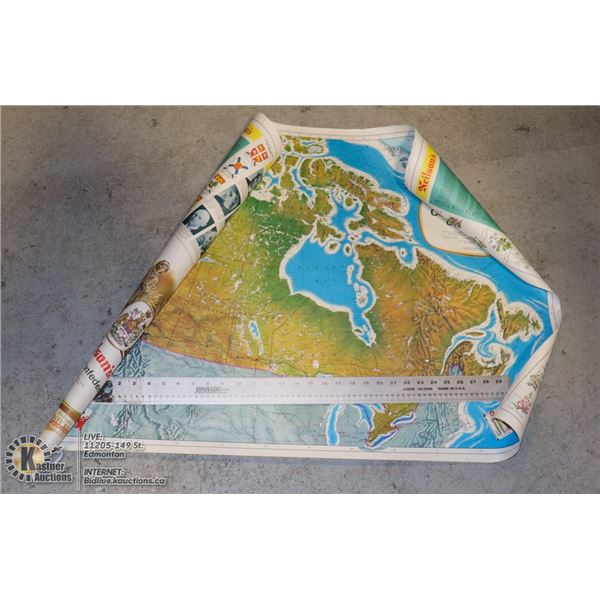 VINTAGE 1967 NEILSON'S 2 SIDED CENTENNIAL MAP OF