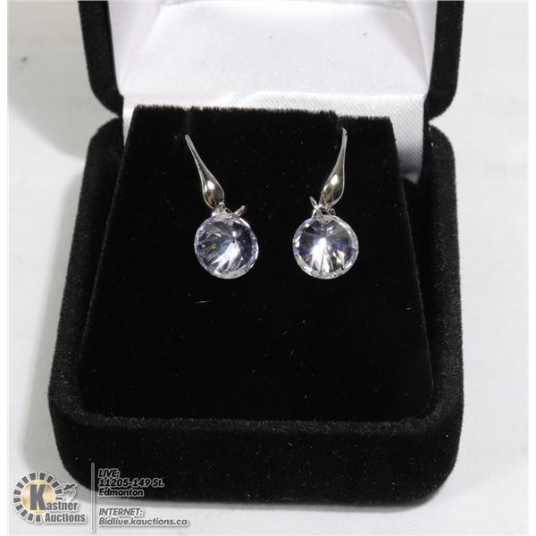 STERLING SILVER 2 CT CZ DIAMOND EARRINGS