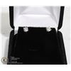 Image 1 : STERLING SILVER .25 CT CZ DIAMOND EARRINGS
