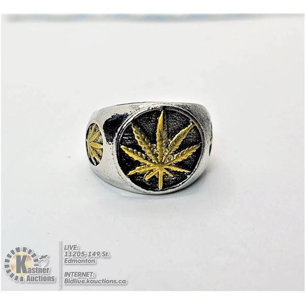 23)  SILVER TONE WITH GOLD  AND BLACK ENAMEL