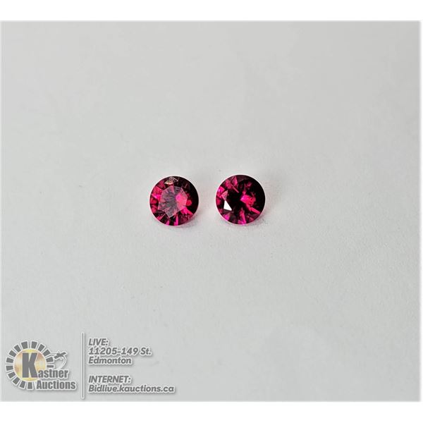 10)  SET OF 2 MATCHED ROUND RUBY GEMSTONES