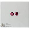 Image 1 : 10)  SET OF 2 MATCHED ROUND RUBY GEMSTONES