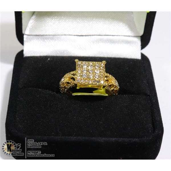 925 SILVER GOLD PLATED RING SZ 5