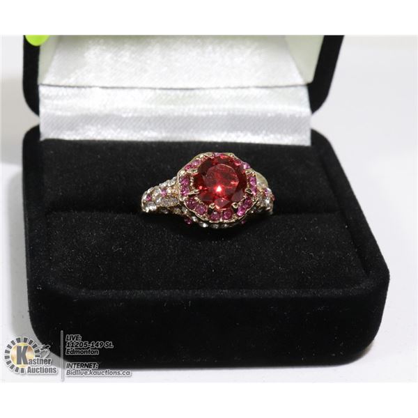 LADIES 24K GOLD PLATED RING SZ 8