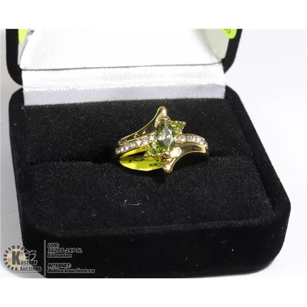 LADIES 24K GOLD PLATED RING SZ 8