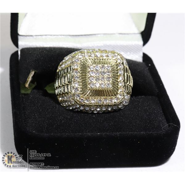 MENS GOLD PLATED RING SZ 10