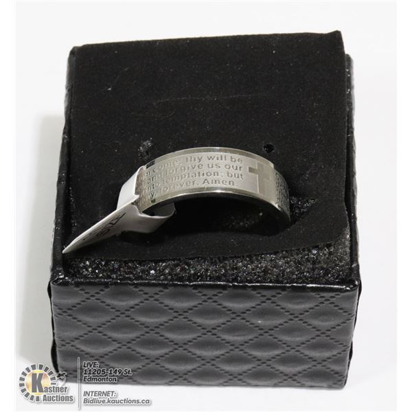 "LORDS PRAYER" MENS RING SIZE 11