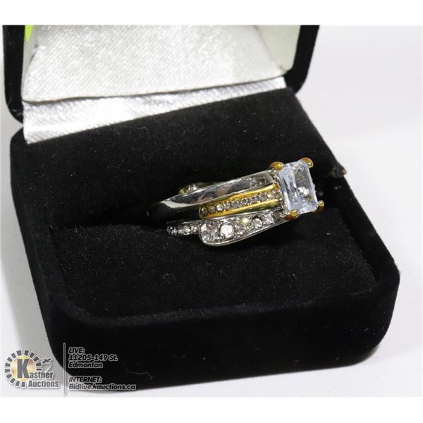 3PC SILVER RING SET SZ 8