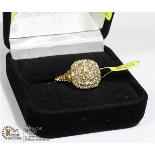 925 SILVER 18K GOLD PLATED RING SZ 10