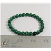 Image 1 : #299-GREEN MALACHITE / MATTE BEAD BRACELET