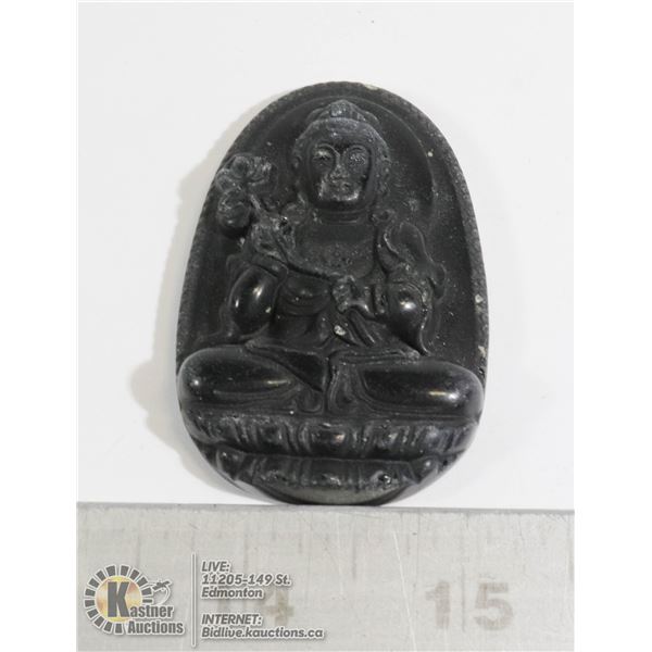 #280-NATURAL BLACK OBSIDIAN BUDDHA PENDANT